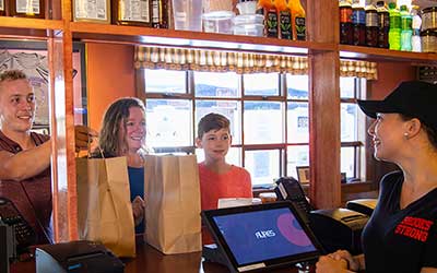 people getting their order